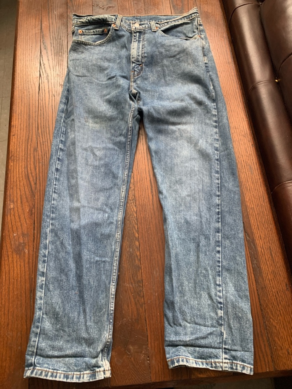 505 Levi's Men's Straight Jeans in Blue Denim